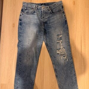 7 For All Mankind Relaxed Light Blue Distressed Women's Jeans